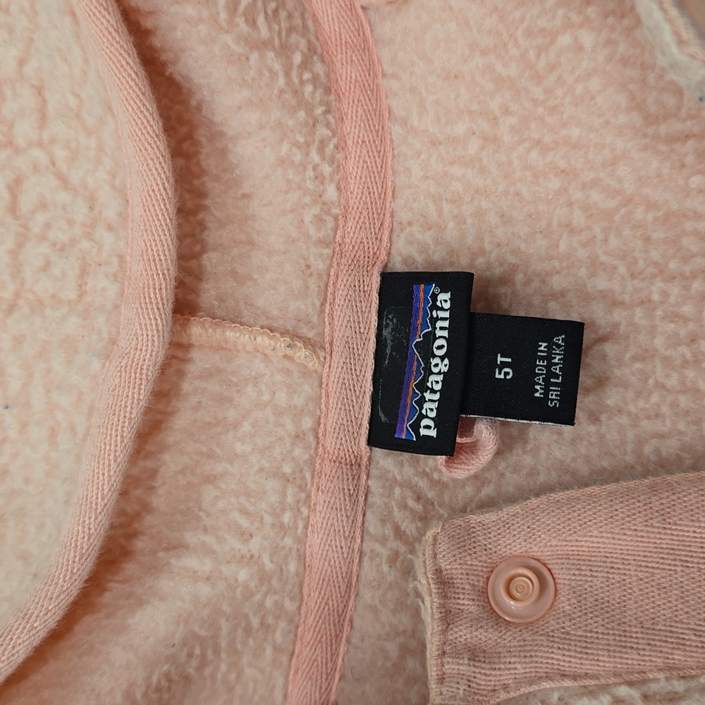 Patagonia Light Pink Retro Sherpa Hoodie Size 5T - Picture 2 of 9